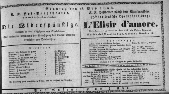 Theaterzettel (Oper und Burgtheater in Wien) 18380513 Seite: 1