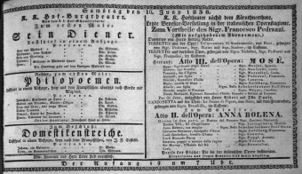 Theaterzettel (Oper und Burgtheater in Wien) 18380616 Seite: 1