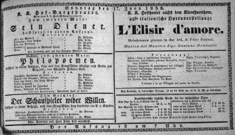 Theaterzettel (Oper und Burgtheater in Wien) 18380617 Seite: 1