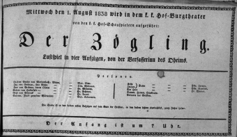 Theaterzettel (Oper und Burgtheater in Wien) 18380801 Seite: 1
