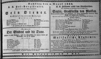 Theaterzettel (Oper und Burgtheater in Wien) 18380804 Seite: 1