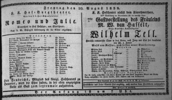 Theaterzettel (Oper und Burgtheater in Wien) 18380810 Seite: 1