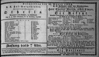 Theaterzettel (Oper und Burgtheater in Wien) 18380816 Seite: 1