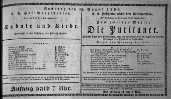 Theaterzettel (Oper und Burgtheater in Wien) 18380819 Seite: 1