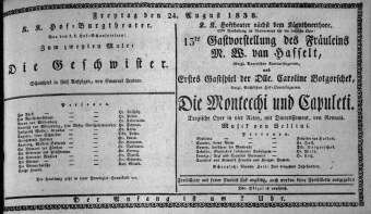 Theaterzettel (Oper und Burgtheater in Wien) 18380824 Seite: 1