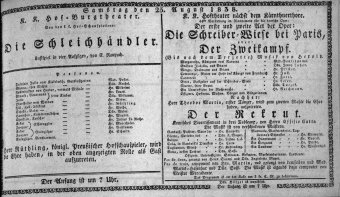 Theaterzettel (Oper und Burgtheater in Wien) 18380825 Seite: 1
