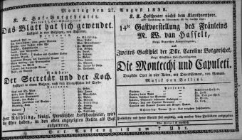 Theaterzettel (Oper und Burgtheater in Wien) 18380827 Seite: 1