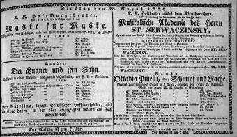Theaterzettel (Oper und Burgtheater in Wien) 18380828 Seite: 1