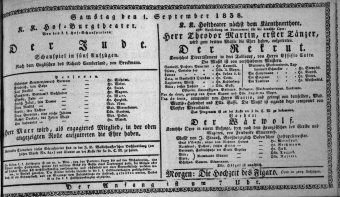 Theaterzettel (Oper und Burgtheater in Wien) 18380901 Seite: 1