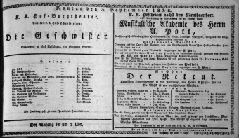 Theaterzettel (Oper und Burgtheater in Wien) 18380903 Seite: 1