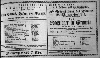 Theaterzettel (Oper und Burgtheater in Wien) 18380913 Seite: 1