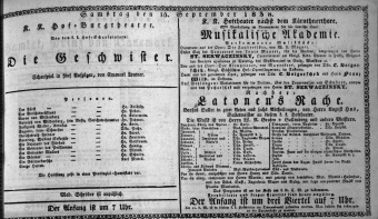 Theaterzettel (Oper und Burgtheater in Wien) 18380915 Seite: 1