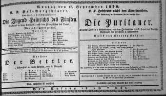 Theaterzettel (Oper und Burgtheater in Wien) 18380917 Seite: 1