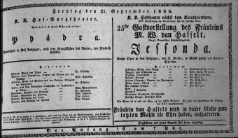 Theaterzettel (Oper und Burgtheater in Wien) 18380921 Seite: 1