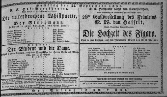 Theaterzettel (Oper und Burgtheater in Wien) 18380922 Seite: 1