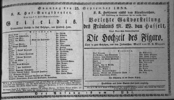 Theaterzettel (Oper und Burgtheater in Wien) 18380923 Seite: 1