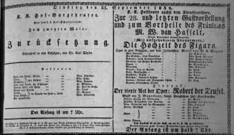 Theaterzettel (Oper und Burgtheater in Wien) 18380925 Seite: 1