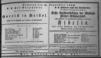 Theaterzettel (Oper und Burgtheater in Wien) 18380929 Seite: 1