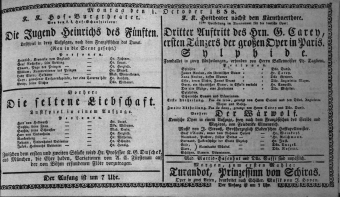 Theaterzettel (Oper und Burgtheater in Wien) 18381001 Seite: 1