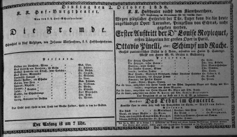 Theaterzettel (Oper und Burgtheater in Wien) 18381002 Seite: 1