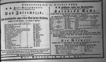 Theaterzettel (Oper und Burgtheater in Wien) 18381011 Seite: 2