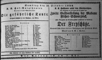 Theaterzettel (Oper und Burgtheater in Wien) 18381013 Seite: 1