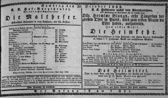Theaterzettel (Oper und Burgtheater in Wien) 18381020 Seite: 1