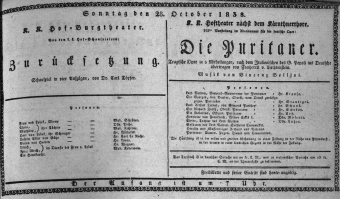Theaterzettel (Oper und Burgtheater in Wien) 18381028 Seite: 1