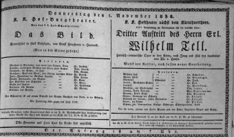 Theaterzettel (Oper und Burgtheater in Wien) 18381101 Seite: 1