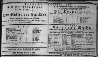 Theaterzettel (Oper und Burgtheater in Wien) 18381102 Seite: 1