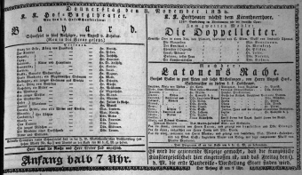 Theaterzettel (Oper und Burgtheater in Wien) 18381108 Seite: 1