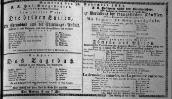 Theaterzettel (Oper und Burgtheater in Wien) 18381124 Seite: 1