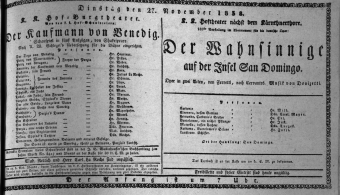 Theaterzettel (Oper und Burgtheater in Wien) 18381127 Seite: 1