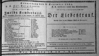 Theaterzettel (Oper und Burgtheater in Wien) 18381206 Seite: 1