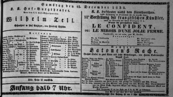 Theaterzettel (Oper und Burgtheater in Wien) 18381215 Seite: 1