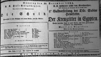 Theaterzettel (Oper und Burgtheater in Wien) 18381230 Seite: 1