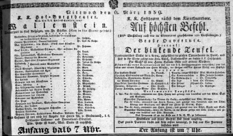 Theaterzettel (Oper und Burgtheater in Wien) 18390306 Seite: 1