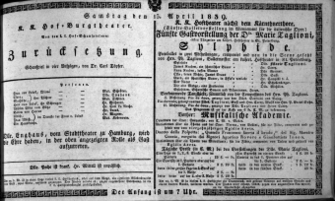 Theaterzettel (Oper und Burgtheater in Wien) 18390413 Seite: 1