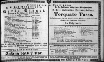 Theaterzettel (Oper und Burgtheater in Wien) 18390414 Seite: 1