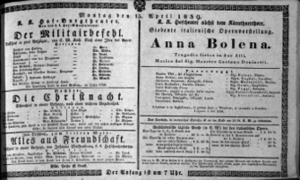 Theaterzettel (Oper und Burgtheater in Wien) 18390414 Seite: 2