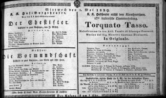 Theaterzettel (Oper und Burgtheater in Wien) 18390501 Seite: 1
