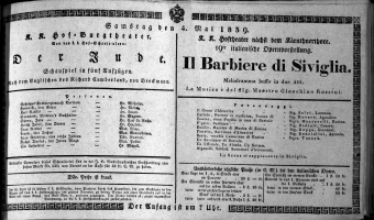 Theaterzettel (Oper und Burgtheater in Wien) 18390504 Seite: 1