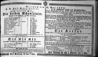 Theaterzettel (Oper und Burgtheater in Wien) 18390515 Seite: 1