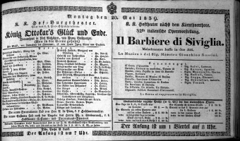 Theaterzettel (Oper und Burgtheater in Wien) 18390520 Seite: 1