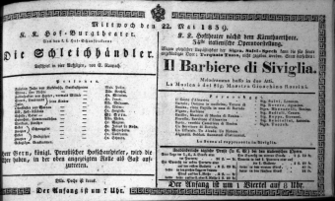 Theaterzettel (Oper und Burgtheater in Wien) 18390522 Seite: 1