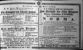 Theaterzettel (Oper und Burgtheater in Wien) 18390524 Seite: 2