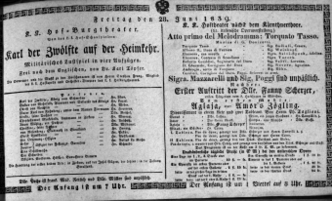 Theaterzettel (Oper und Burgtheater in Wien) 18390628 Seite: 2