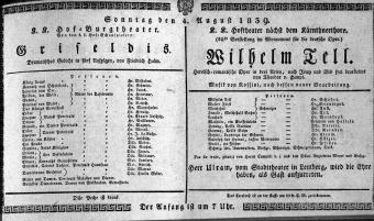 Theaterzettel (Oper und Burgtheater in Wien) 18390804 Seite: 1