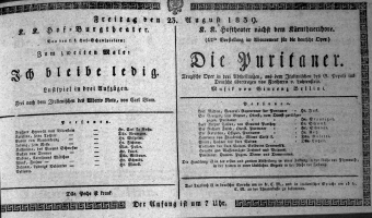 Theaterzettel (Oper und Burgtheater in Wien) 18390823 Seite: 1