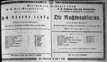 Theaterzettel (Oper und Burgtheater in Wien) 18390828 Seite: 1